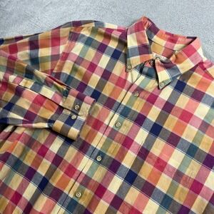 Viyella Mens Cotton Wool Blend Plaid Button Down Shirt Large Multi Color